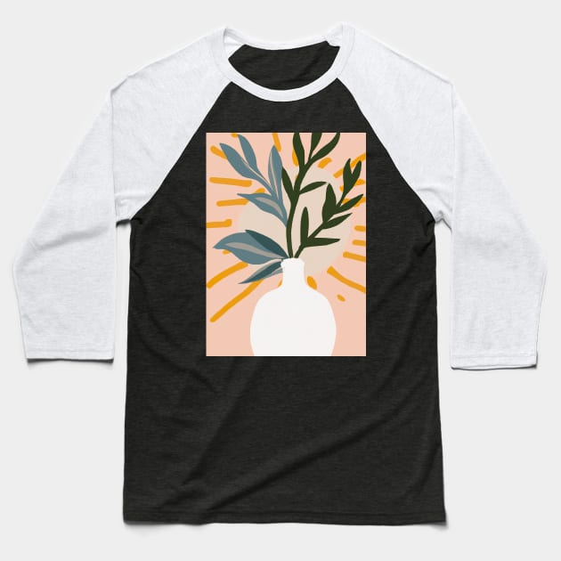 Floral Flower Shapes Baseball T-Shirt by maxcode
